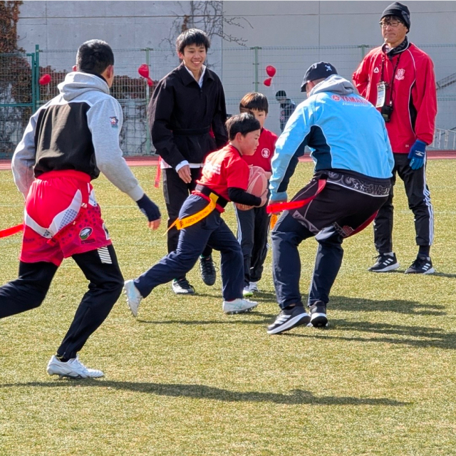 みんなで楽しくタグラグビー